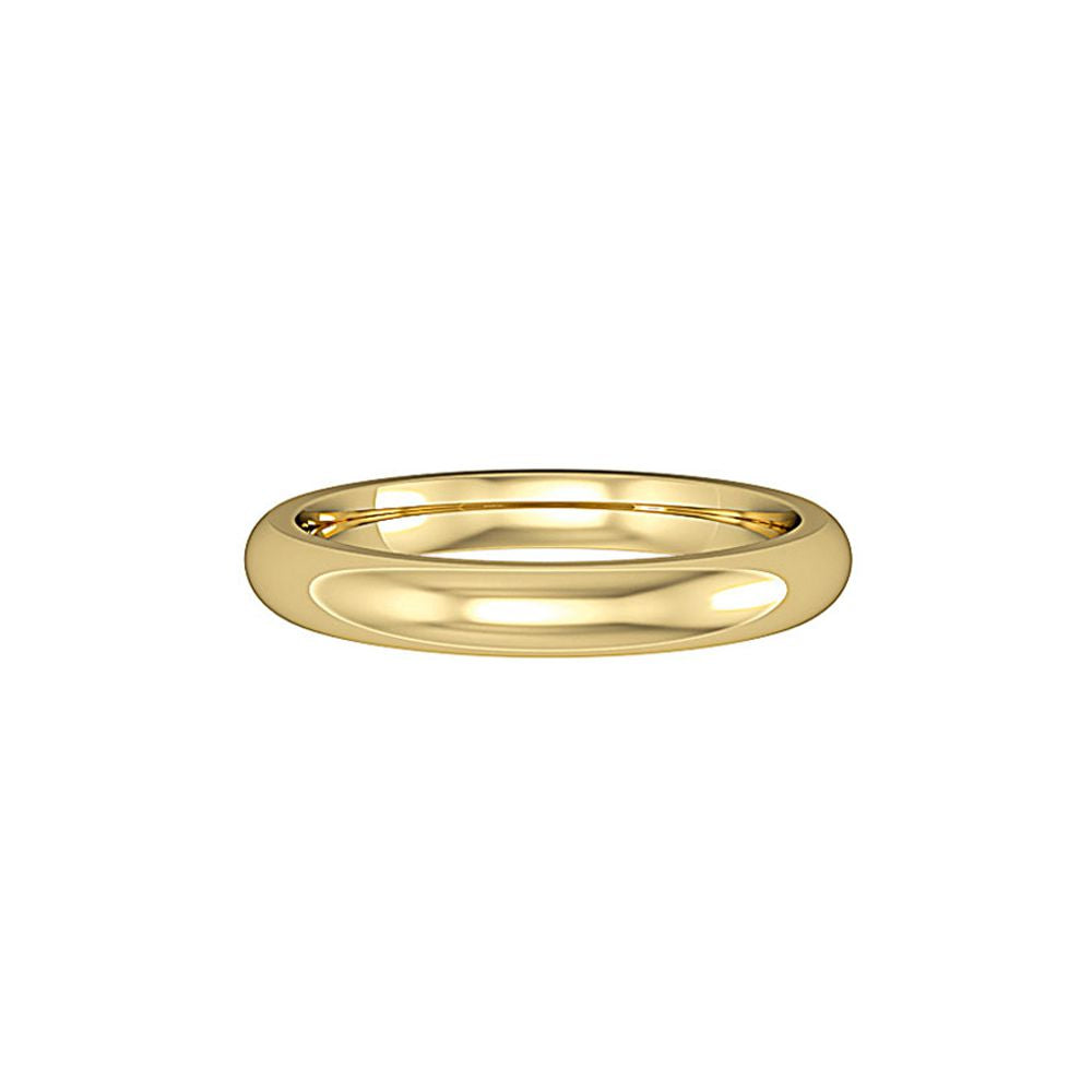 18ct Gold  3mm Court-Shaped Wedding Band Commitment Ring - RYNR0233XX