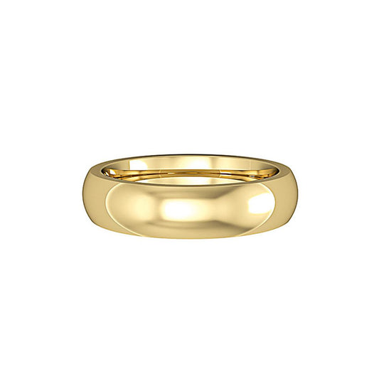 18ct Gold  5mm Court-Shaped Wedding Band Commitment Ring - RYNR0235XX