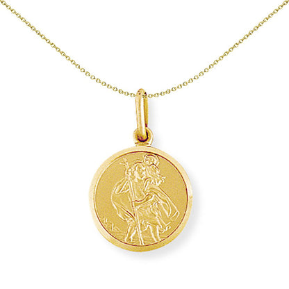 9ct Gold  St. Christopher Medallion Charm Pendant - 14x21mm - SCNR02003