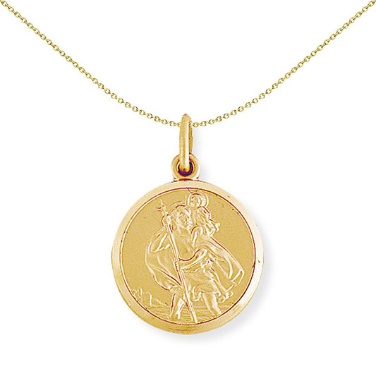 9ct Gold  St. Christopher Medallion Charm Pendant - 19x26mm - SCNR02005