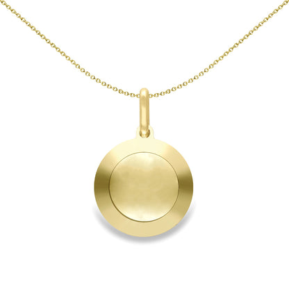9ct Gold  Diamond-cut St Christopher Medallion Pendant 14mm - SCNR02066