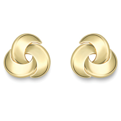 9ct Gold  Trilogy Swoop Knot Stud Earrings - SENR02266