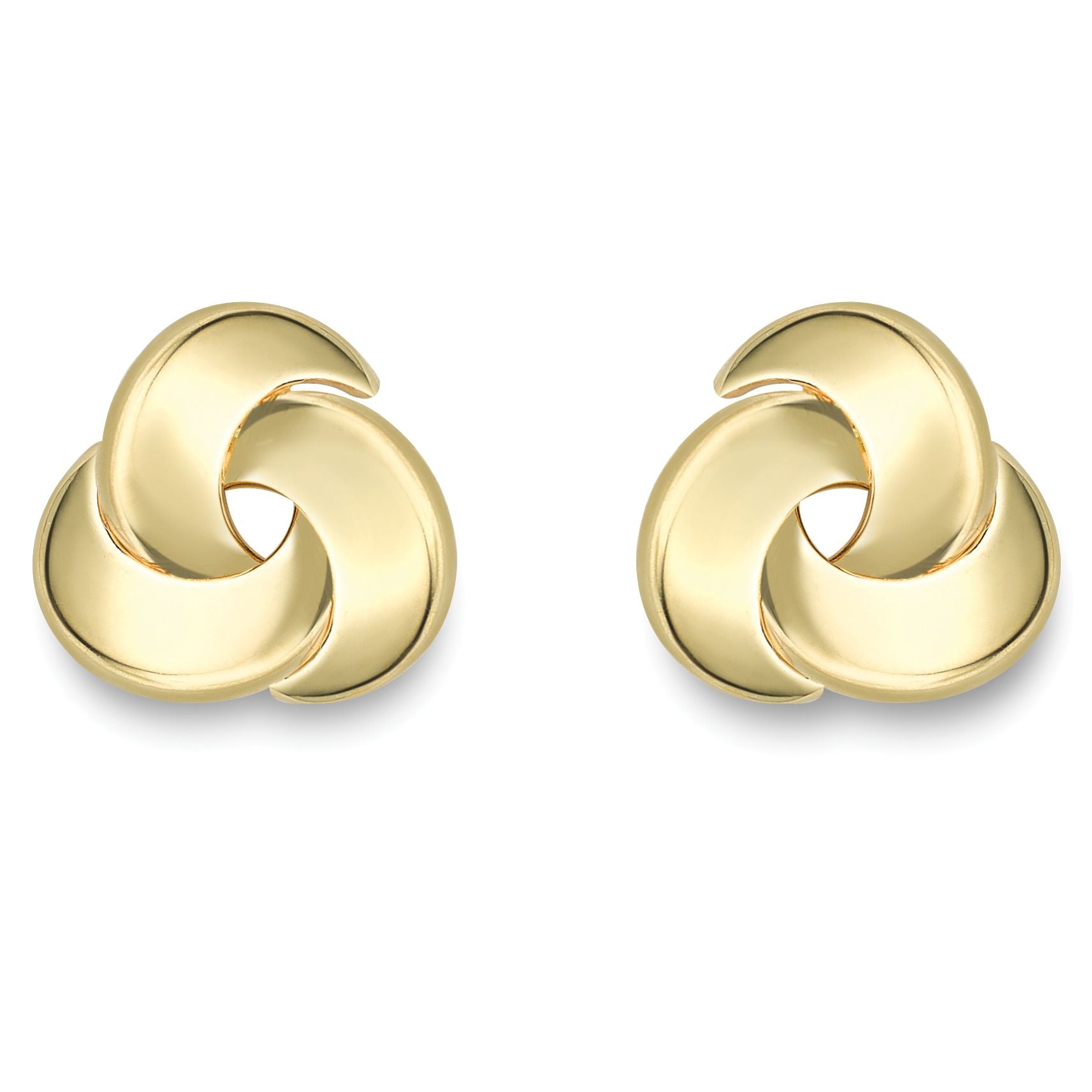 9ct Gold  Trilogy Swoop Knot Stud Earrings - SENR02266