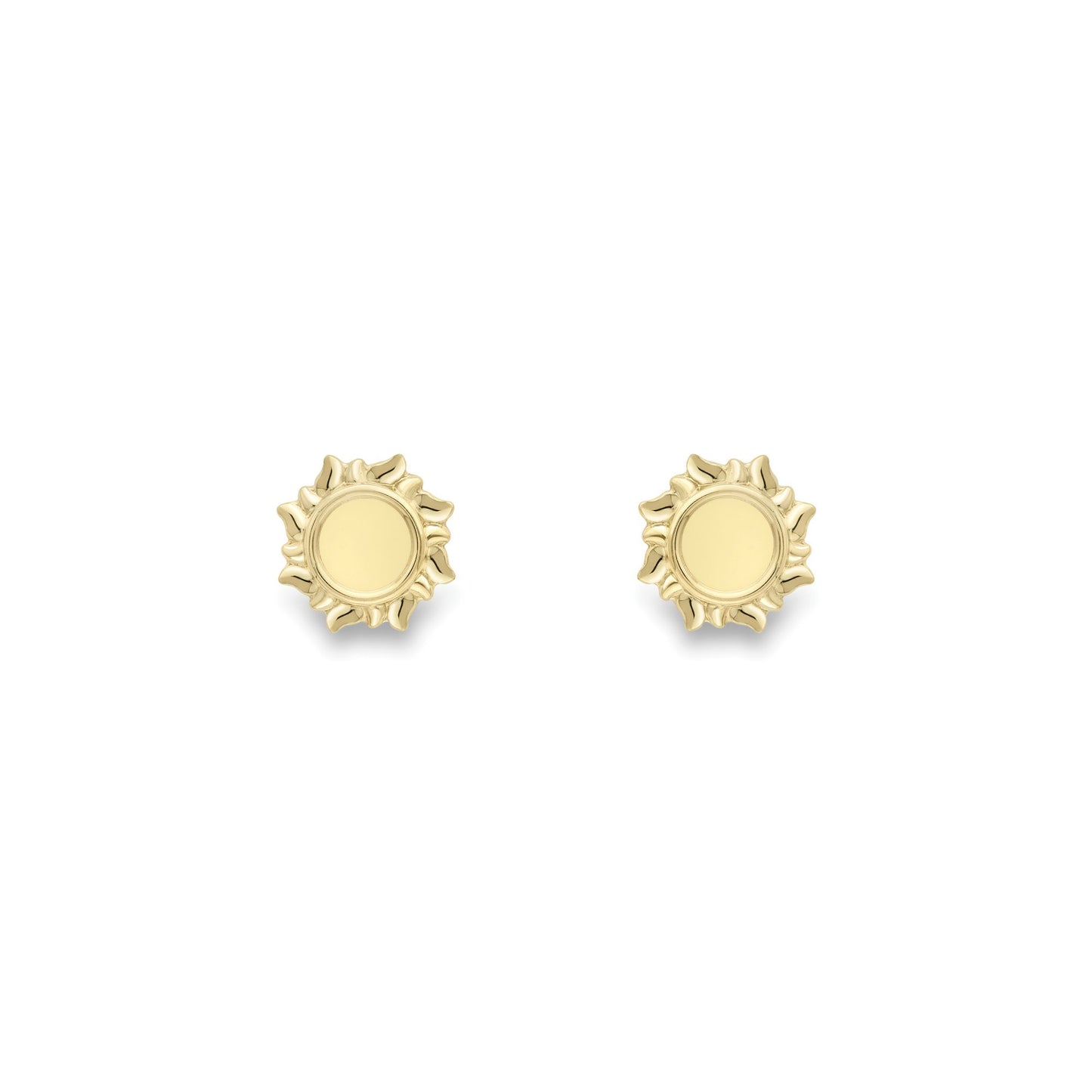 Ladies 9ct Yellow Gold  Radiant Happy Sunshine Stud Earrings 7mm - SENR02621