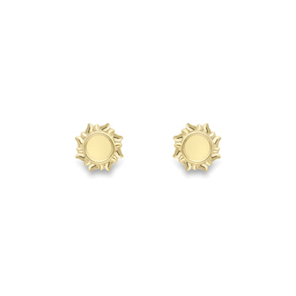 Ladies 9ct Yellow Gold  Radiant Happy Sunshine Stud Earrings 7mm - SENR02621