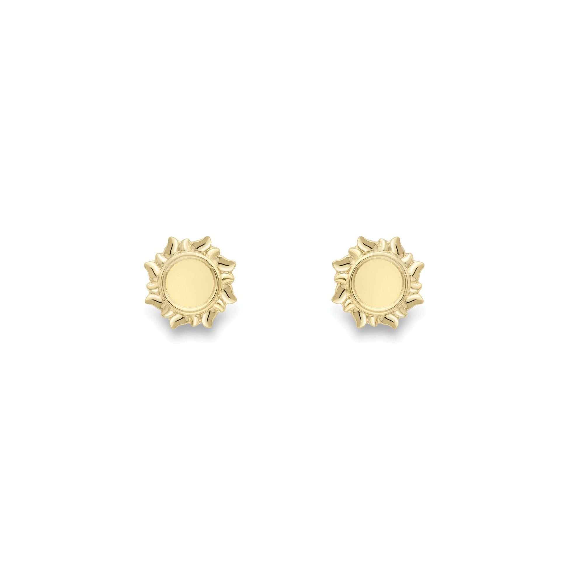 Ladies 9ct Yellow Gold  Radiant Happy Sunshine Stud Earrings 7mm - SENR02621