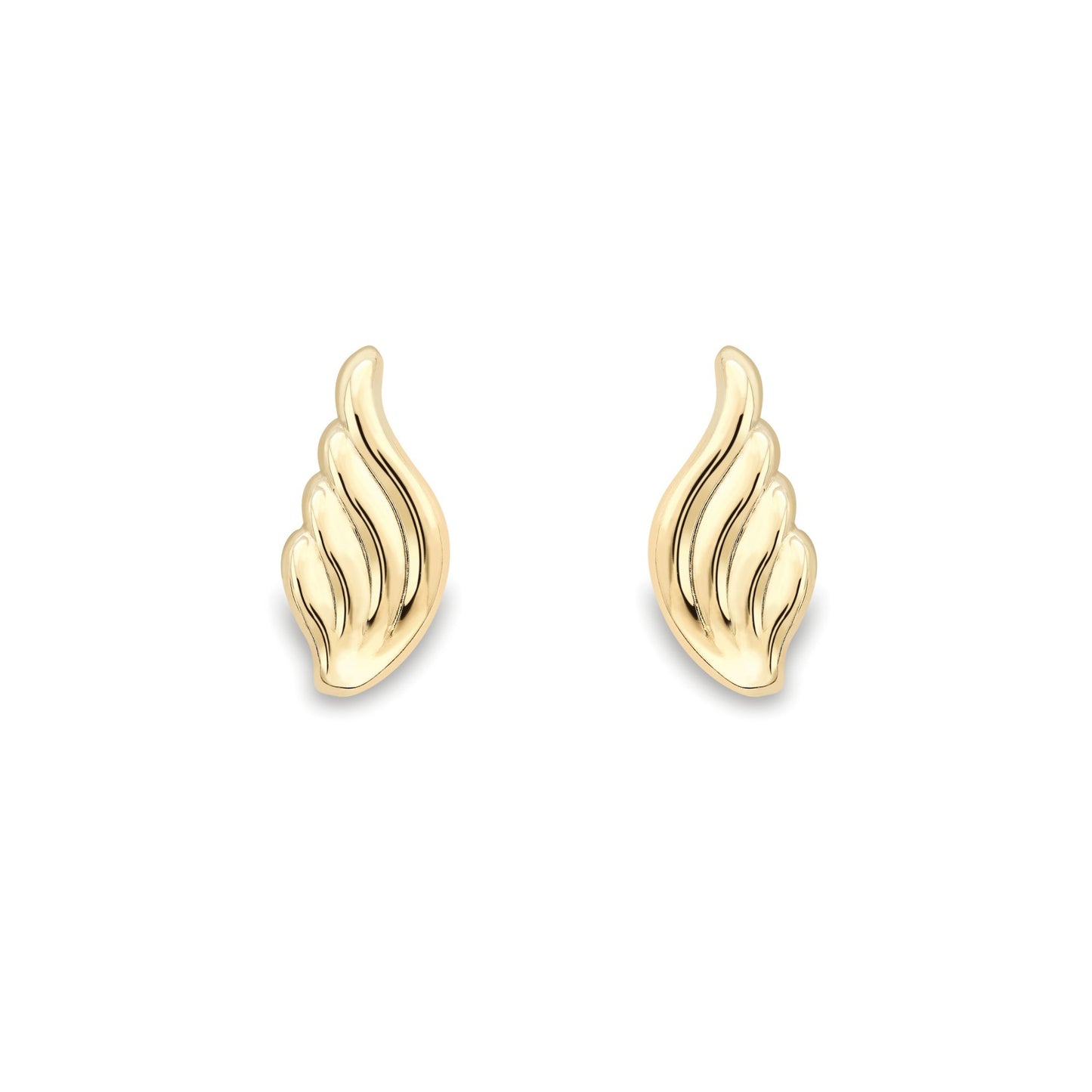 Ladies 9ct Gold  Flame Swirl Angel Swan Wings Drop Earrings 6mm - SENR02628