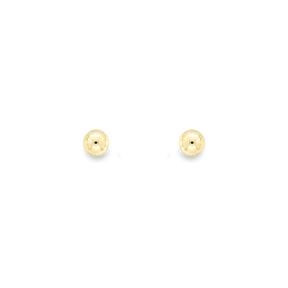 Ladies 9ct Gold  Faceted Diamond-cut Disco Ball Stud Earrings 6mm - SENR02631