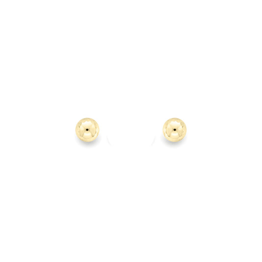 Ladies 9ct Gold  Faceted Diamond-cut Disco Ball Stud Earrings 6mm - SENR02631
