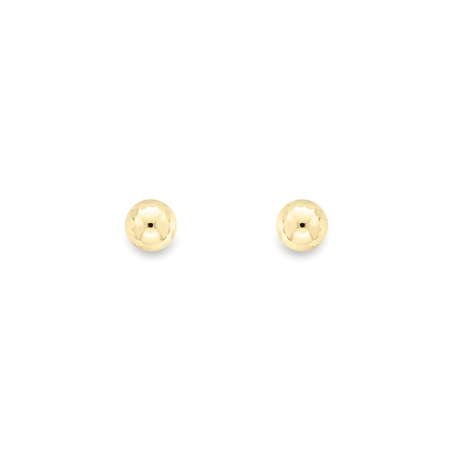 Ladies 9ct Gold  Faceted Diamond-cut Disco Ball Stud Earrings 7mm - SENR02632