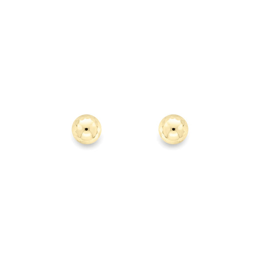 Ladies 9ct Gold  Faceted Diamond-cut Disco Ball Stud Earrings 7mm - SENR02632