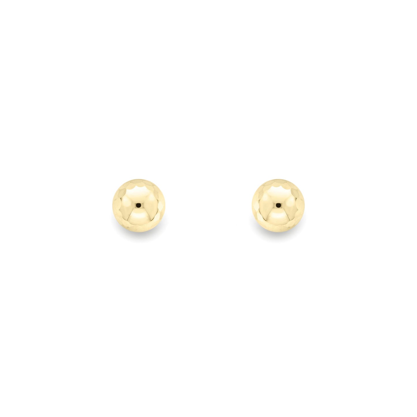 Ladies 9ct Gold  Faceted Diamond-cut Disco Ball Stud Earrings 8mm - SENR02633