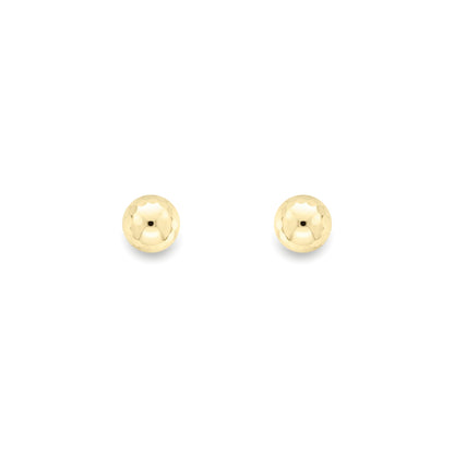 Ladies 9ct Gold  Faceted Diamond-cut Disco Ball Stud Earrings 8mm - SENR02633