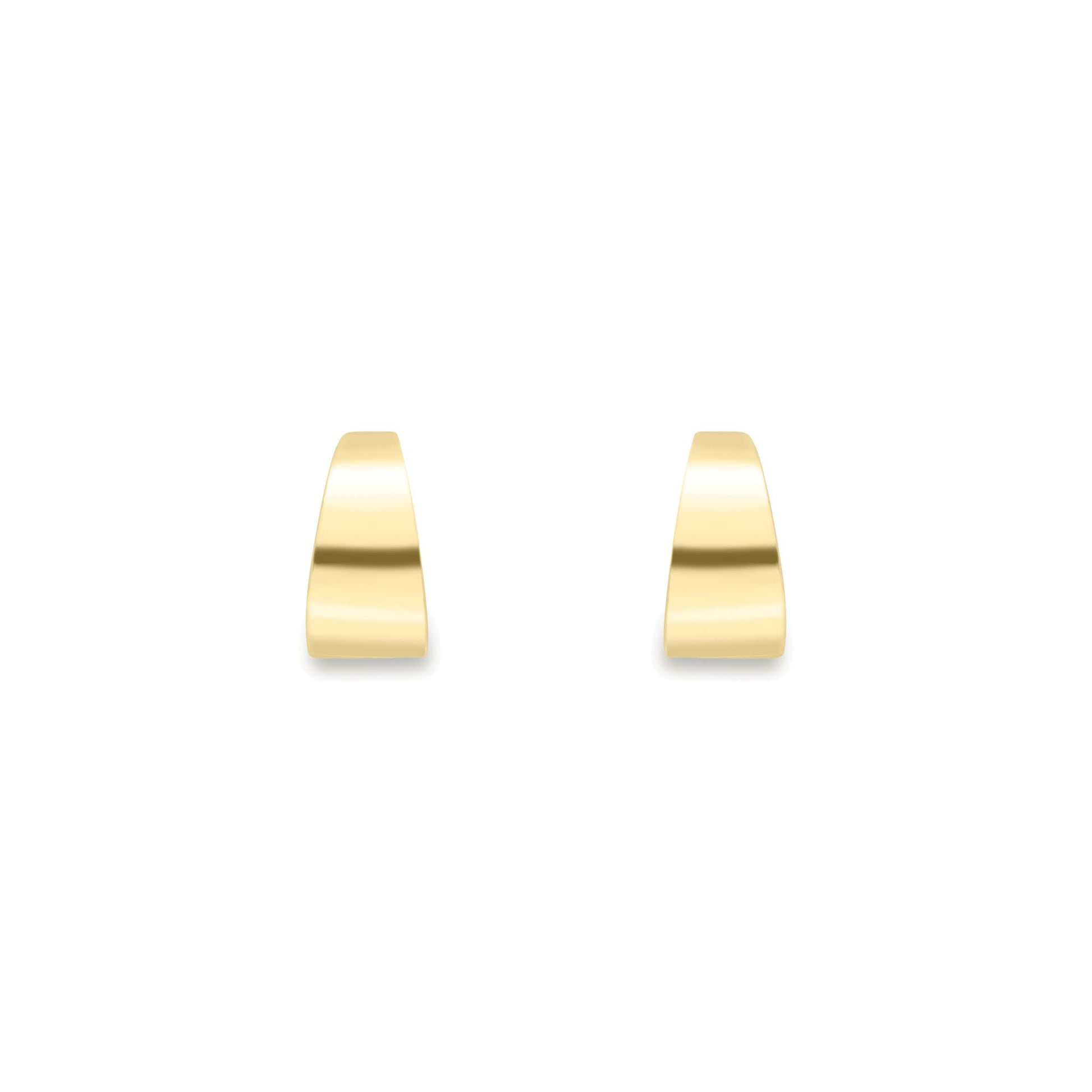 Ladies 9ct Yellow Gold  Graduated Flat Trapezium Stud Earrings 7mm - SENR02637