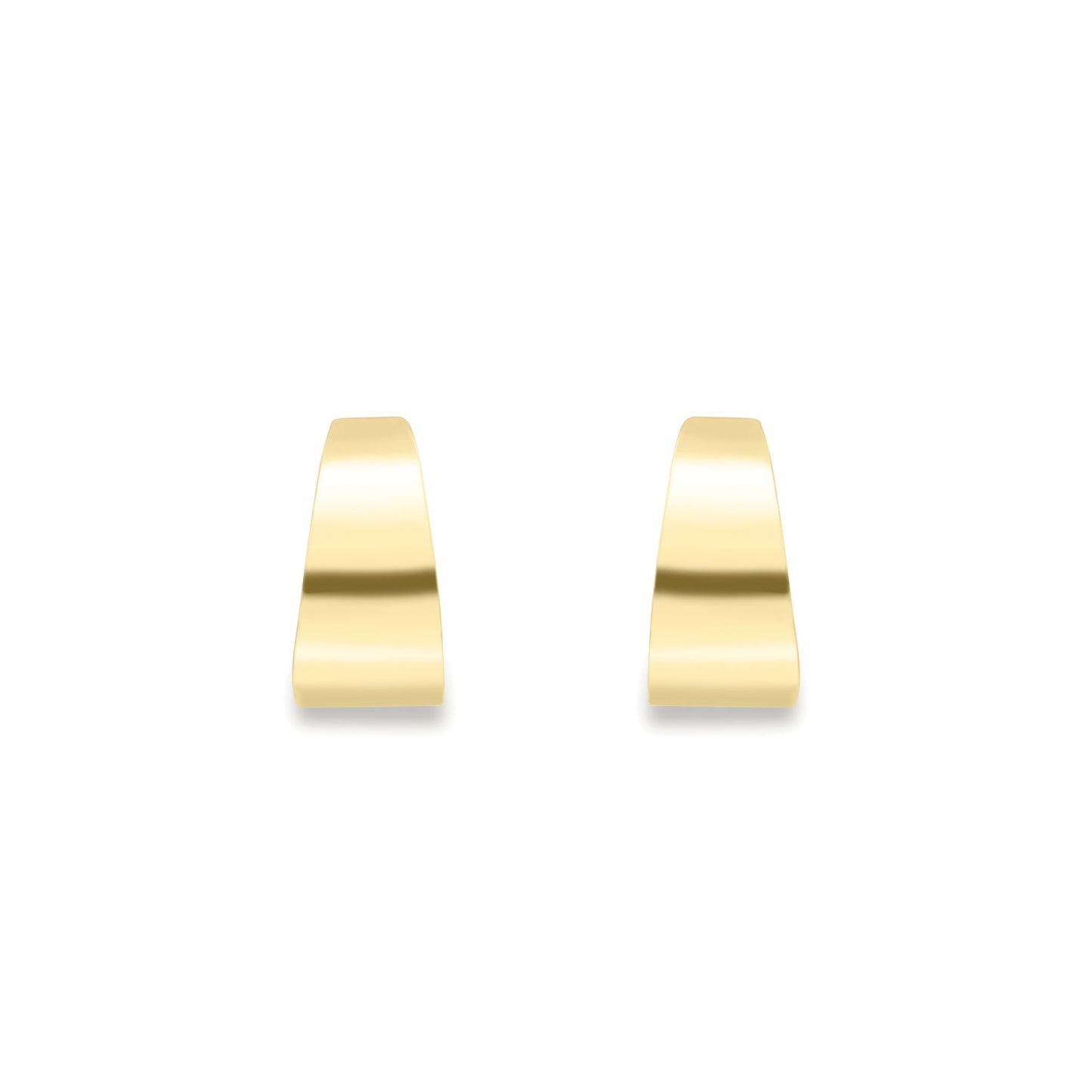 Ladies 9ct Yellow Gold  Graduated Flat Trapezium Stud Earrings 9mm - SENR02638