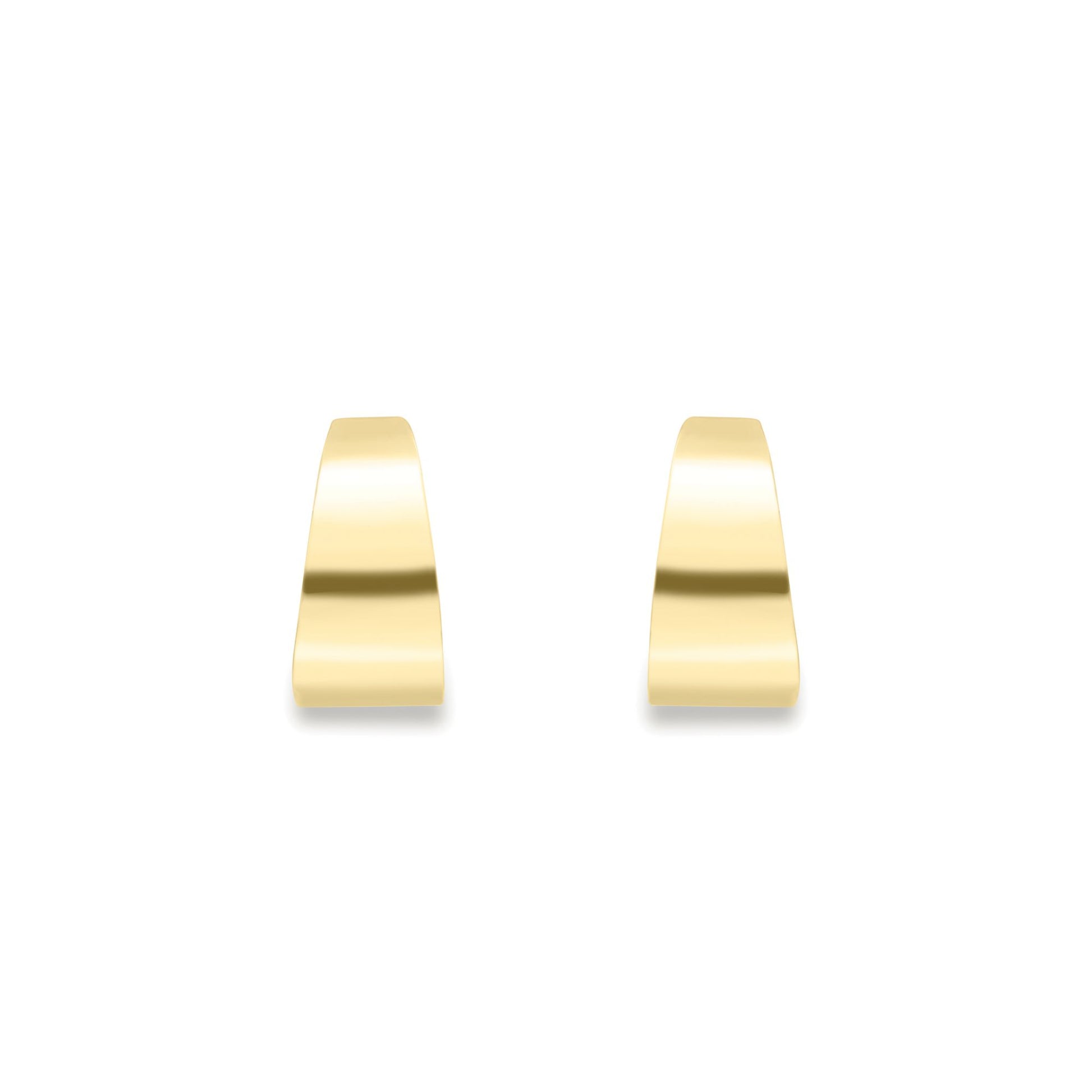 Ladies 9ct Yellow Gold  Graduated Flat Trapezium Stud Earrings 9mm - SENR02638