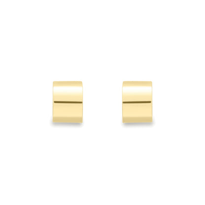 Ladies 9ct Yellow Gold  Square Tube Half Hoop Stud Earrings 8mm - SENR02641
