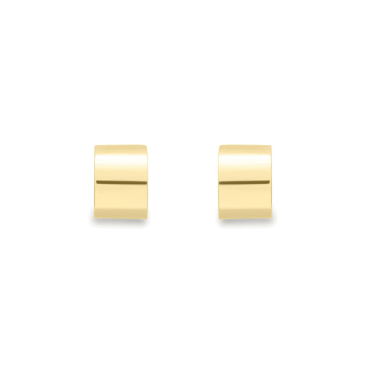 Ladies 9ct Yellow Gold  Square Tube Half Hoop Stud Earrings 8mm - SENR02641