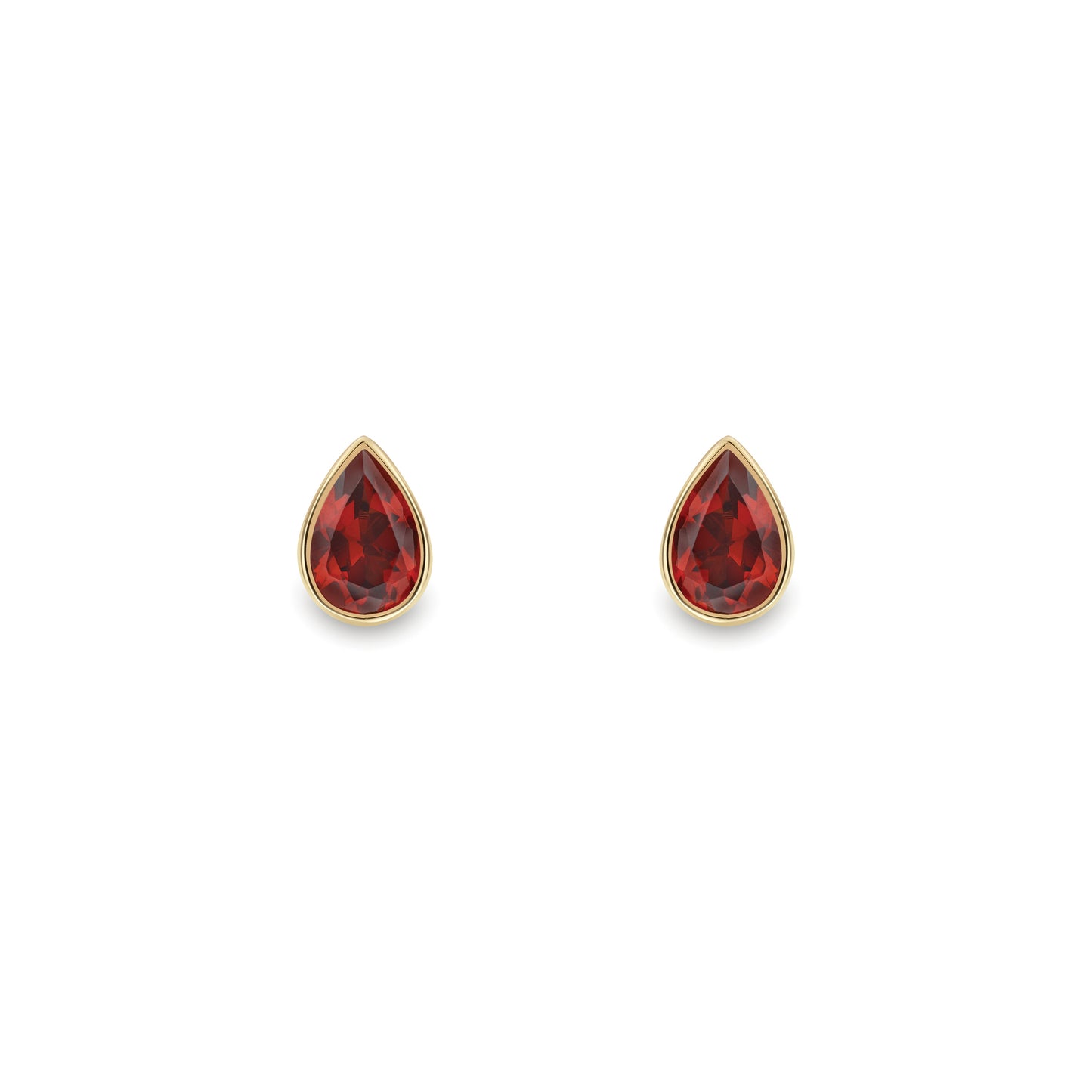 9ct Gold  Garnet Pear-Shaped Stud Earrings - SENR02642