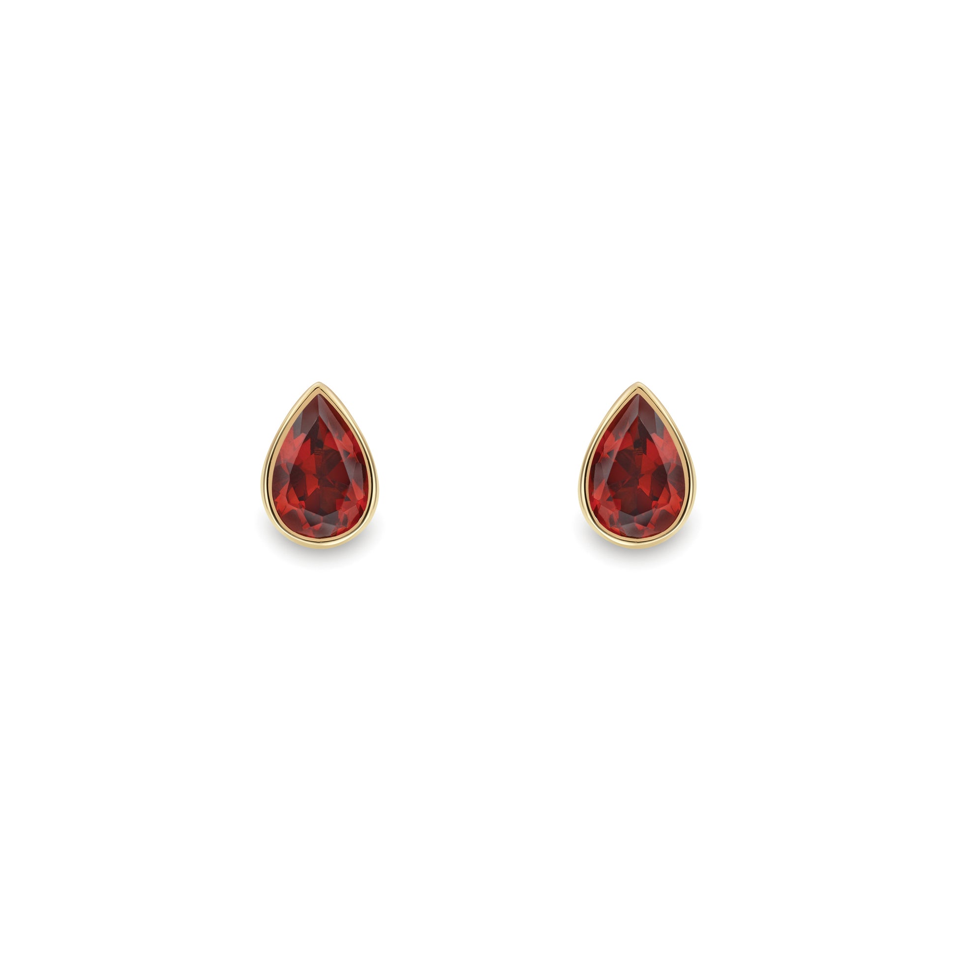 9ct Gold  Garnet Pear-Shaped Stud Earrings - SENR02642