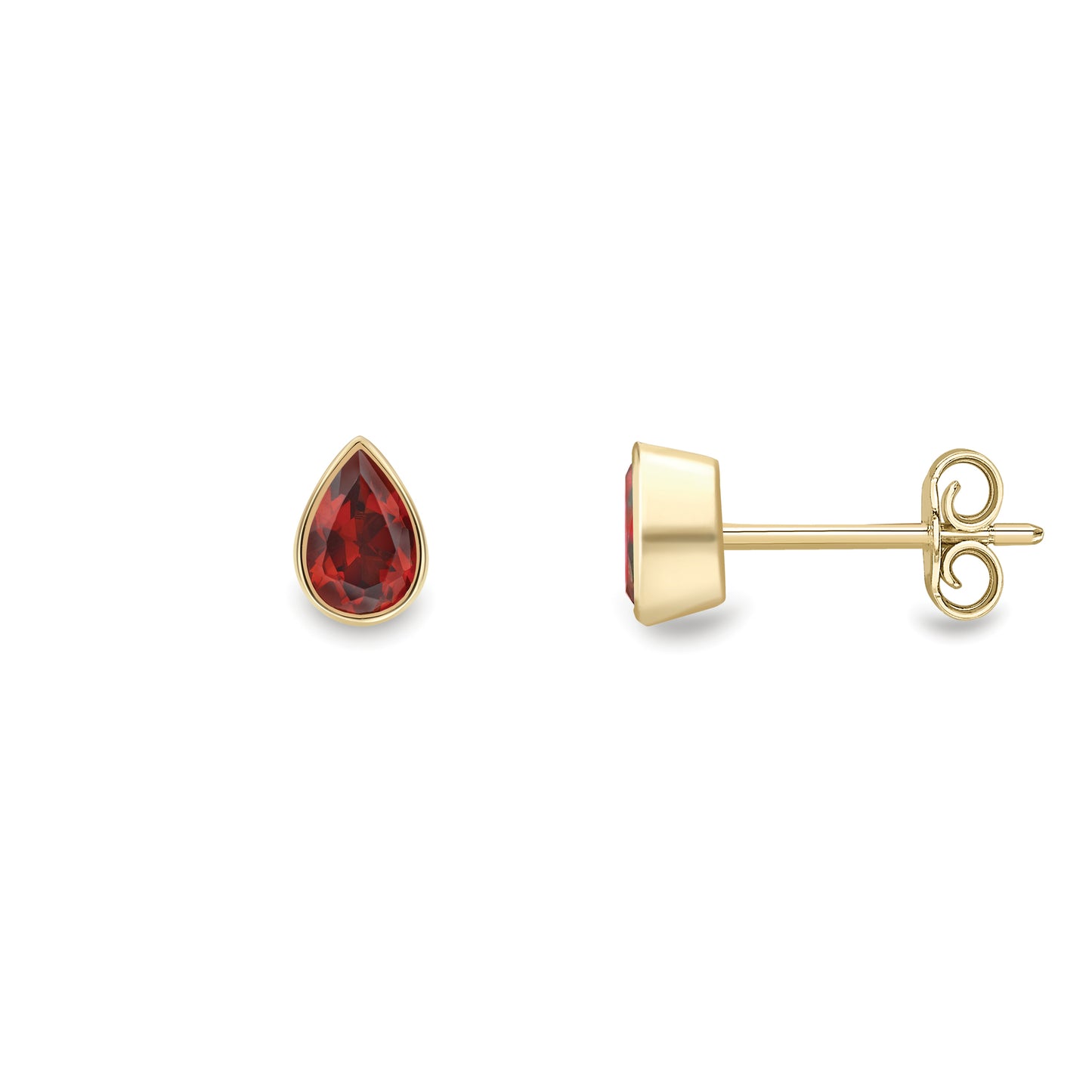 9ct Gold  Garnet Pear-Shaped Stud Earrings - SENR02642