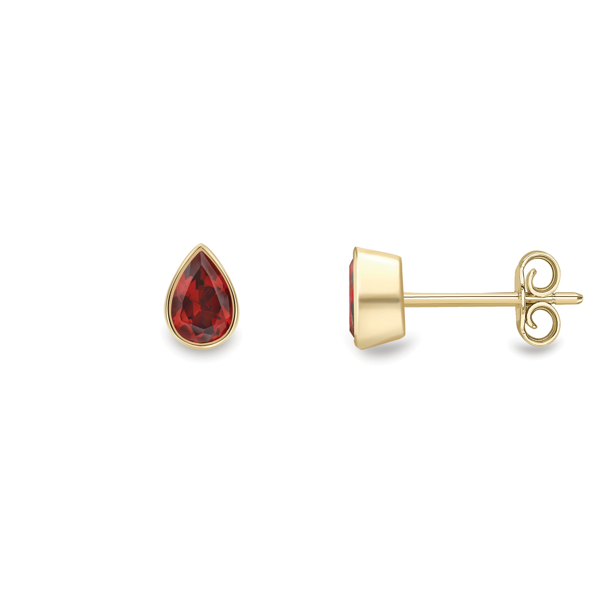 9ct Gold  Garnet Pear-Shaped Stud Earrings - SENR02642