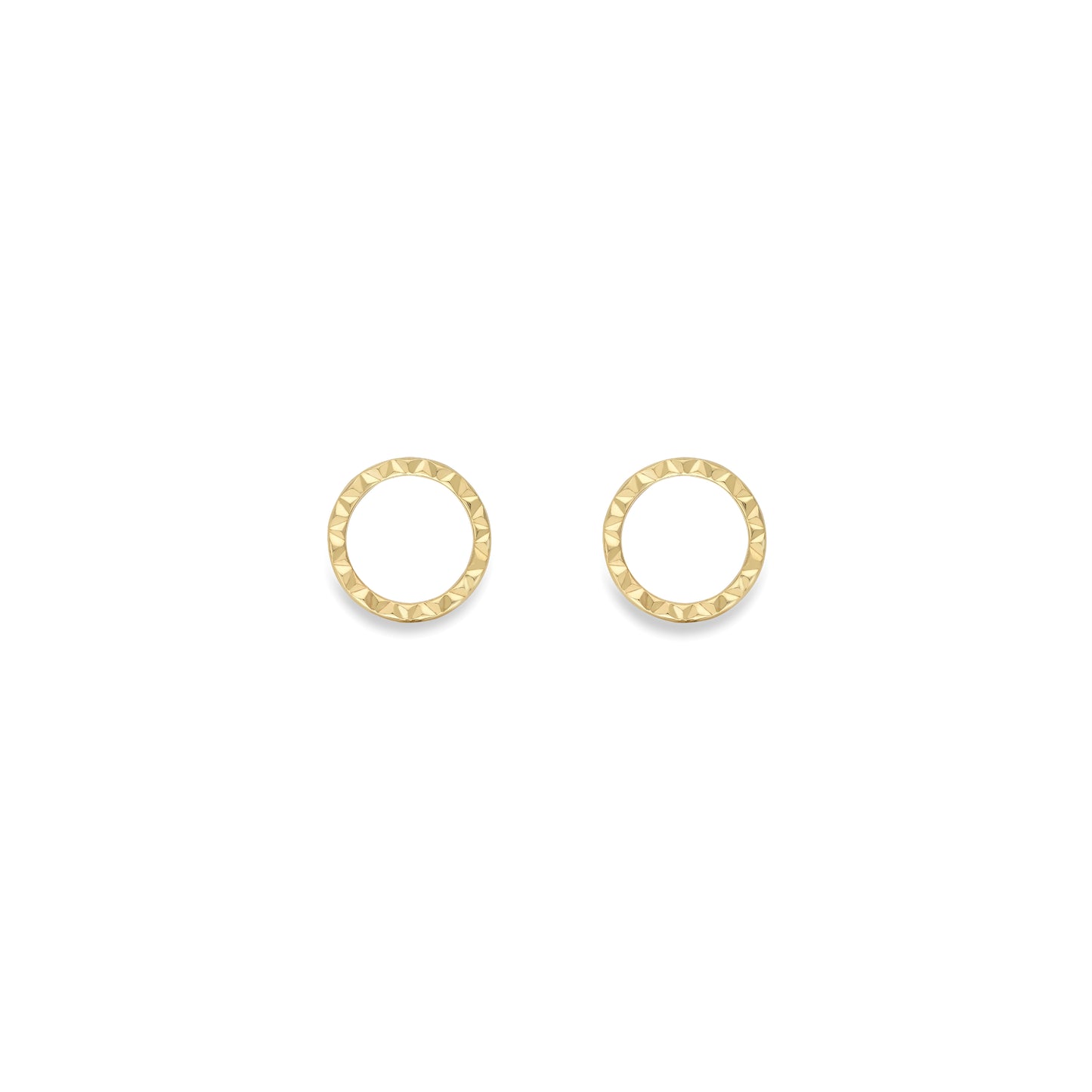9ct Gold  Diamond Cut Gold Stud Earrings - SENR02646