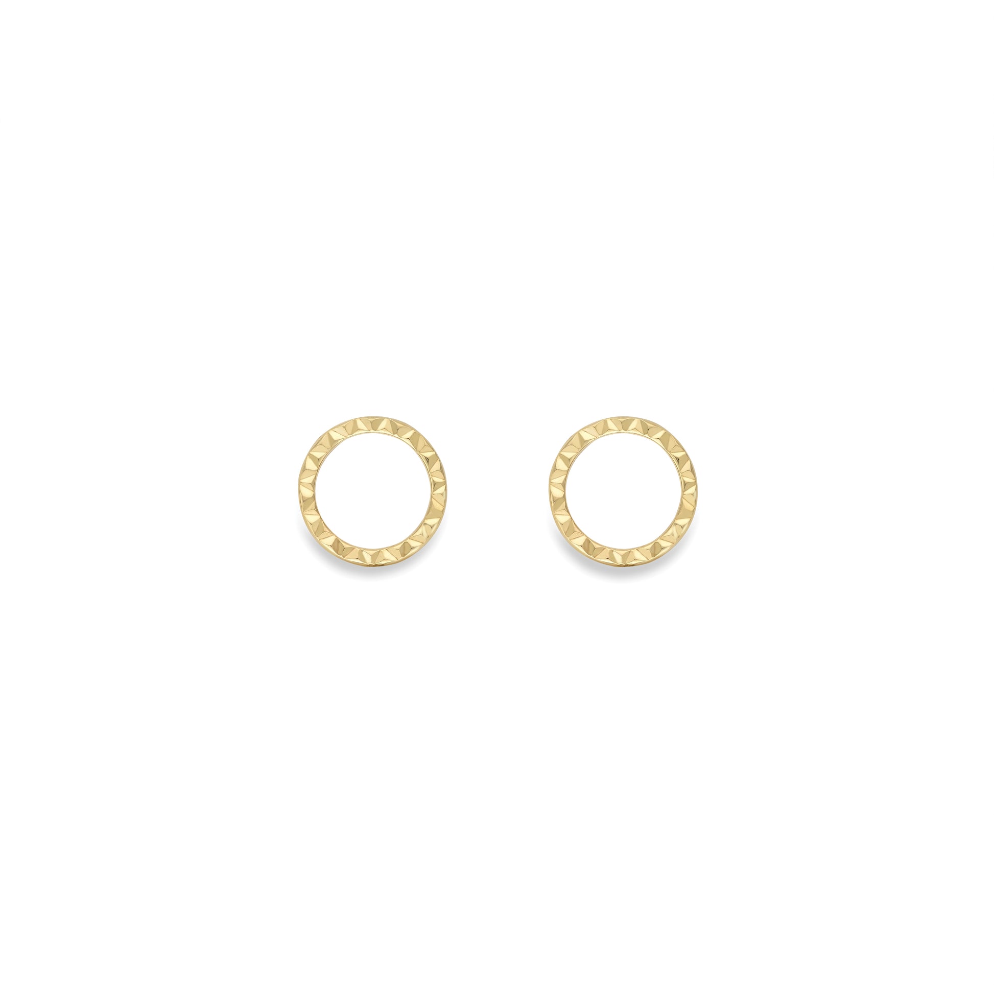 9ct Gold  Diamond Cut Gold Stud Earrings - SENR02646