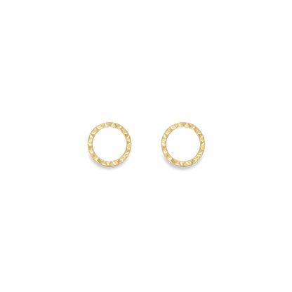 9ct Gold  Diamond Cut Gold Stud Earrings - SENR02646