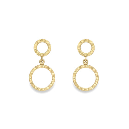 9ct Gold  Diamond Cut Drop Stud Earrings - SENR02647