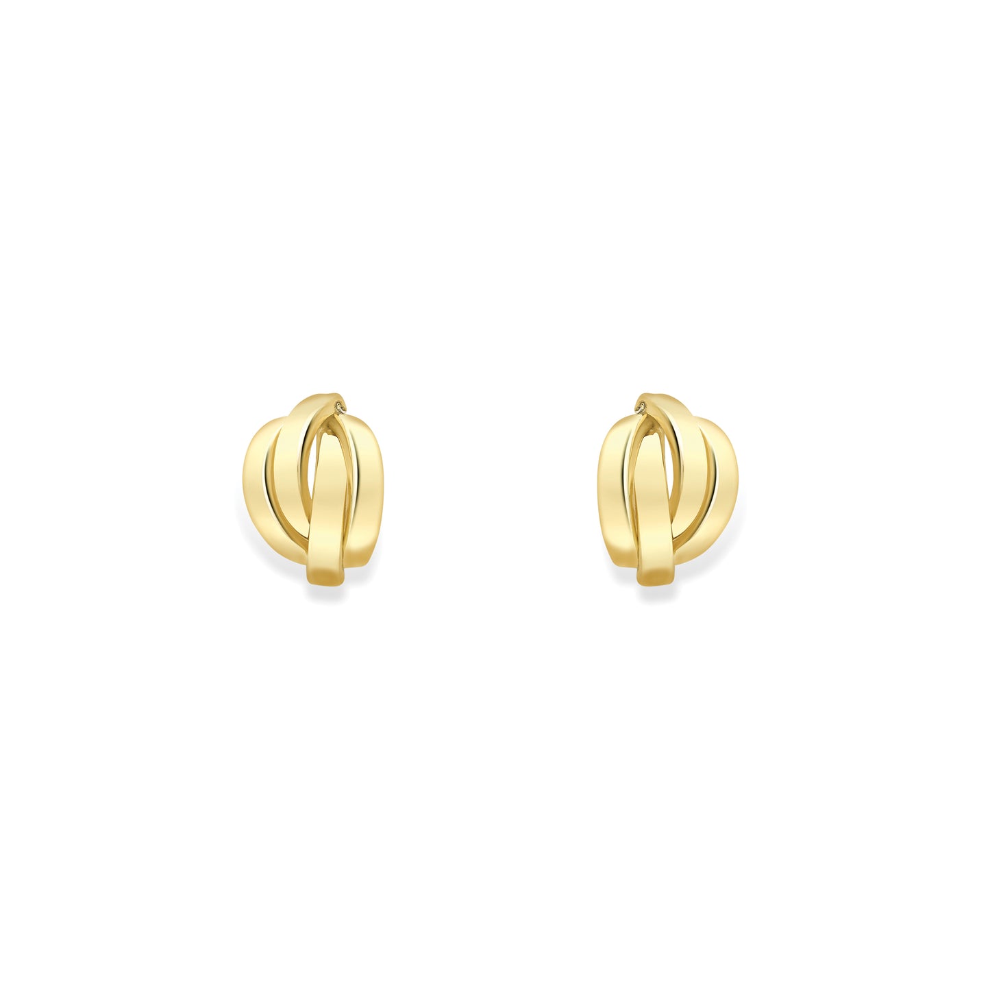 9ct Gold  Interlocking highly polished Stud Earrings - SENR02648