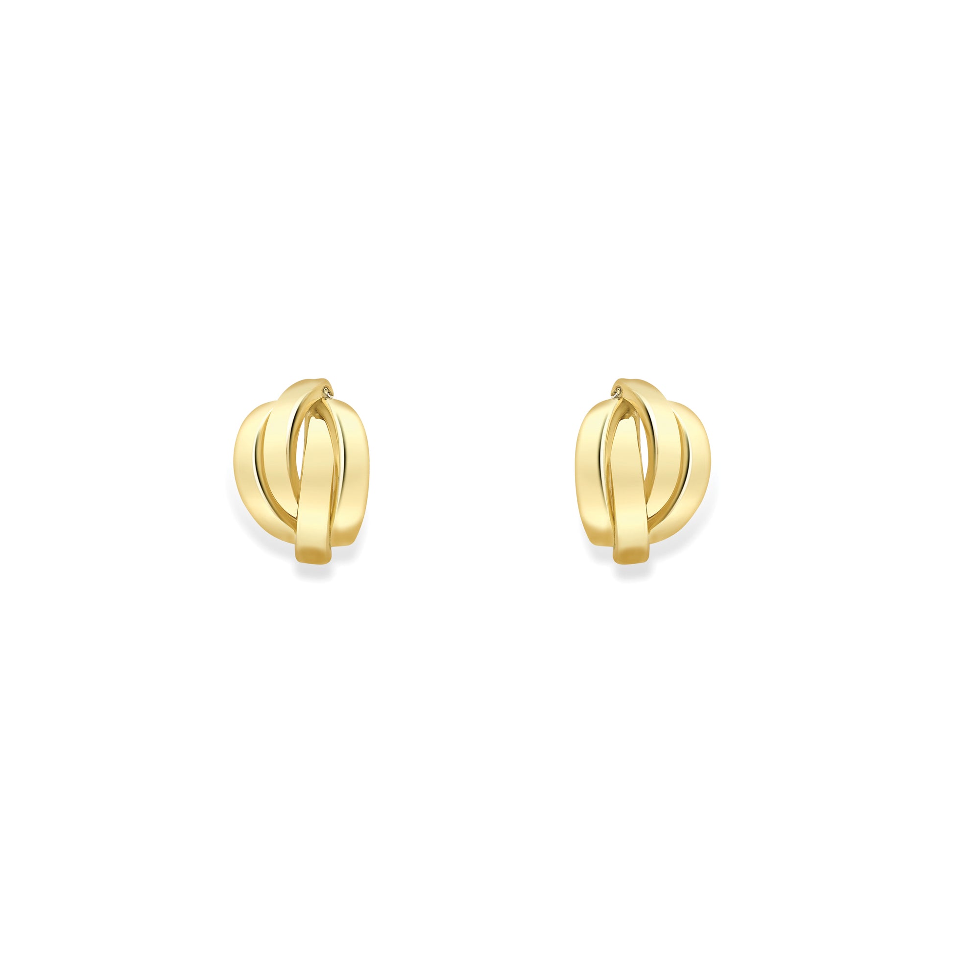 9ct Gold  Interlocking highly polished Stud Earrings - SENR02648