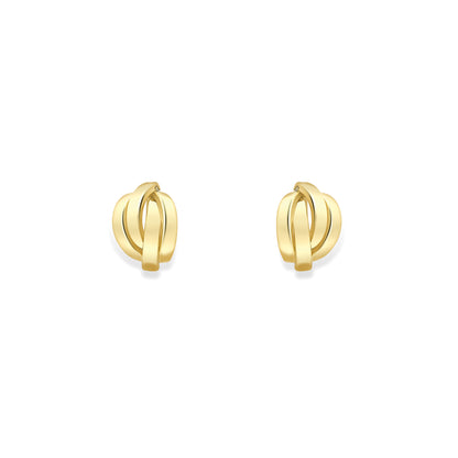 9ct Gold  Interlocking highly polished Stud Earrings - SENR02648