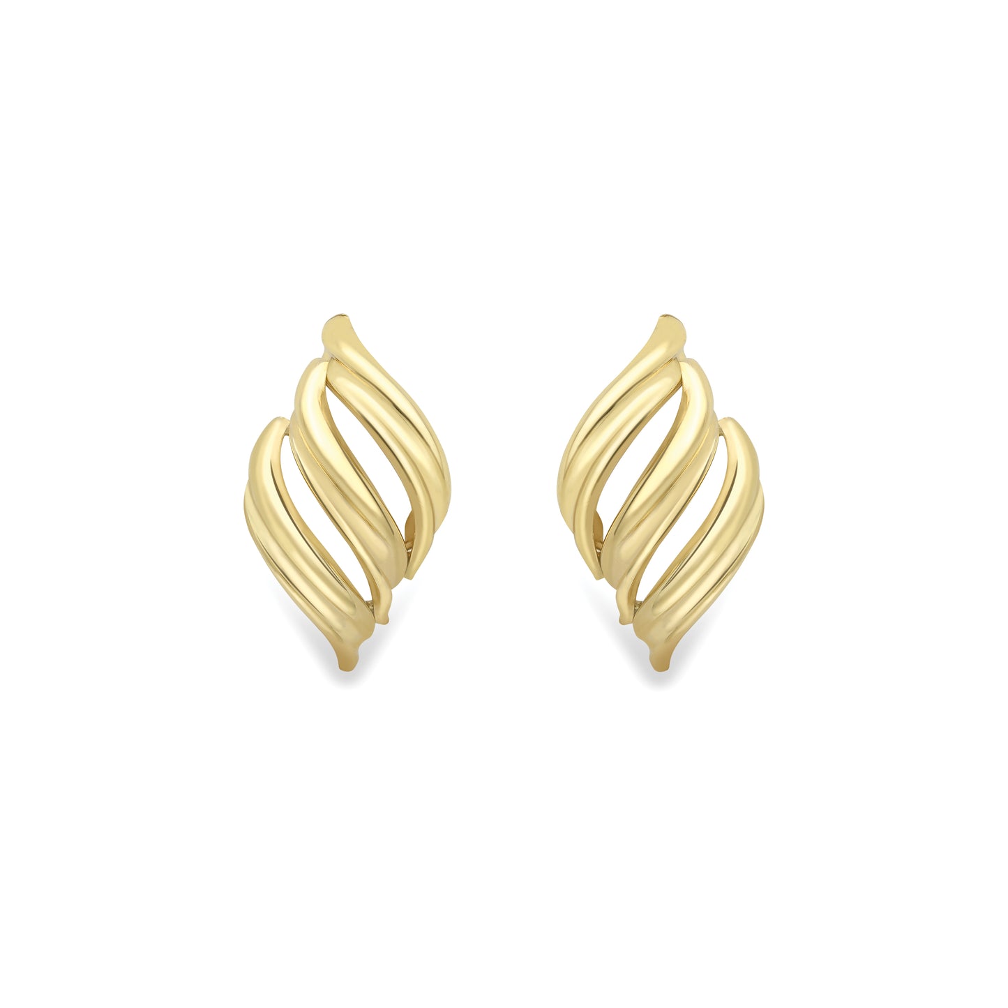 9ct Gold  Wavy Stud Earrings - SENR02649