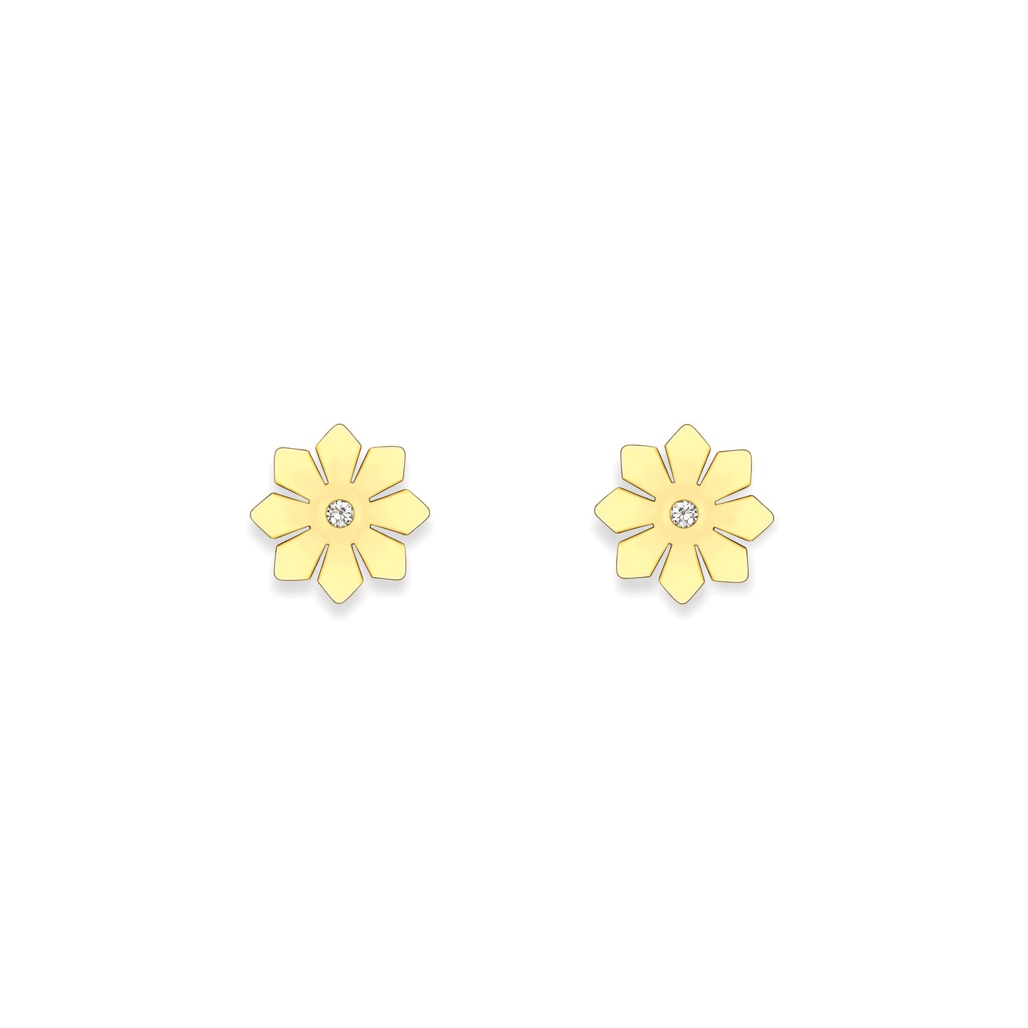 9ct Gold  Yellow Gold Stud Earrings With Cubic Zirconia - SENR02652
