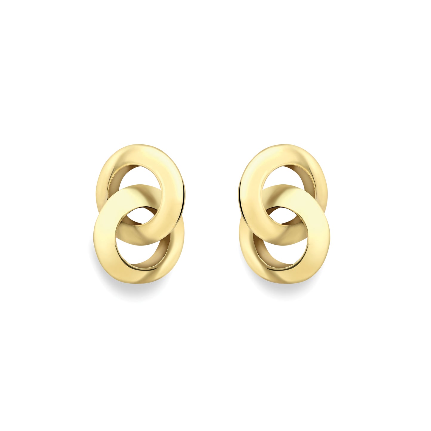 9ct Gold  Interlocking Stud Earrings - SENR02658