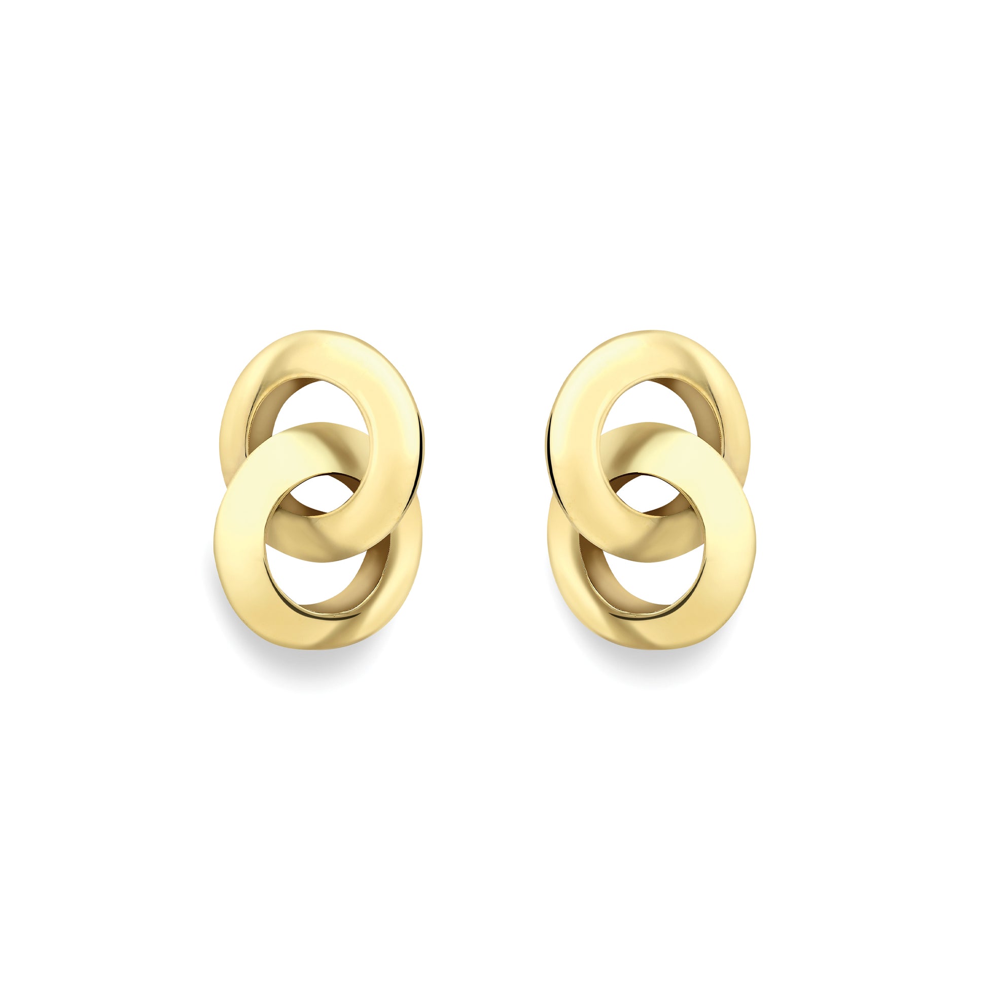9ct Gold  Interlocking Stud Earrings - SENR02658