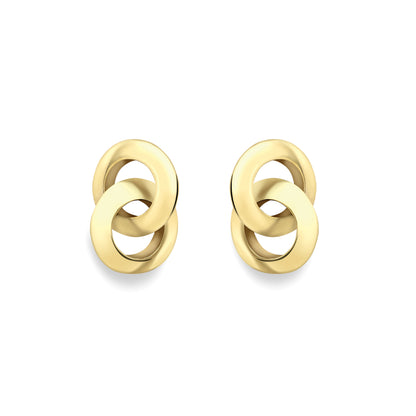 9ct Gold  Interlocking Stud Earrings - SENR02658