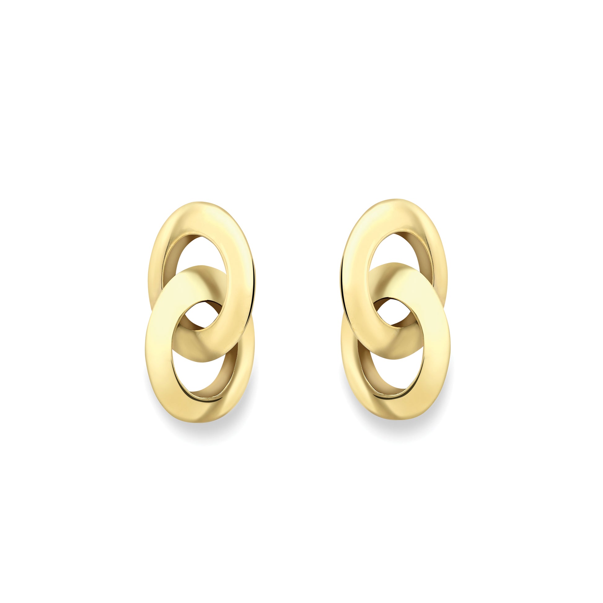 9ct Gold  Interlocking Stud Earrings - SENR02659