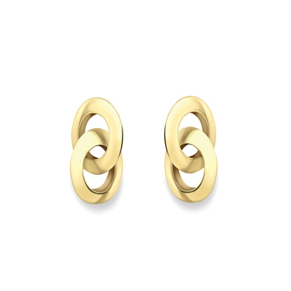 9ct Gold  Interlocking Stud Earrings - SENR02659