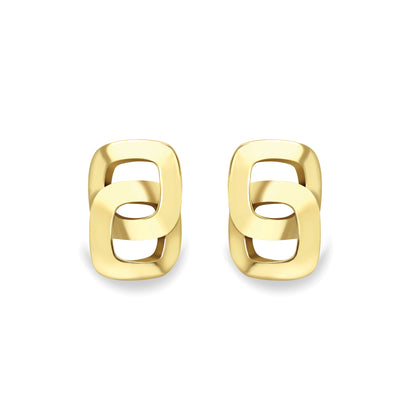 9ct Gold  Interlocking Stud Earrings - SENR02660