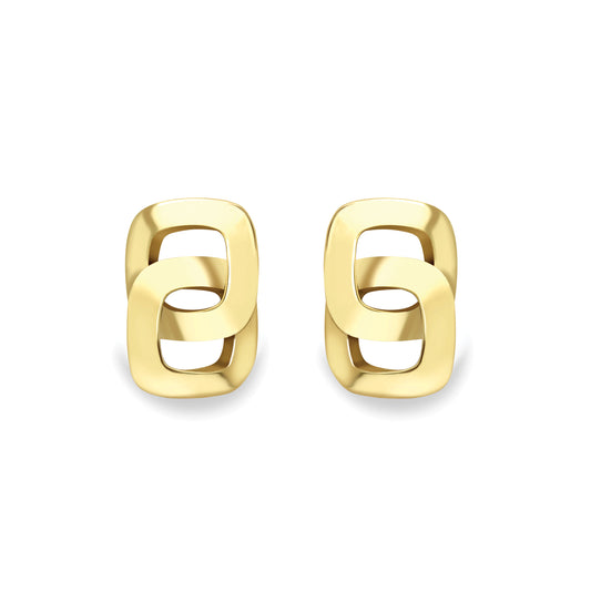 9ct Gold  Interlocking Stud Earrings - SENR02660