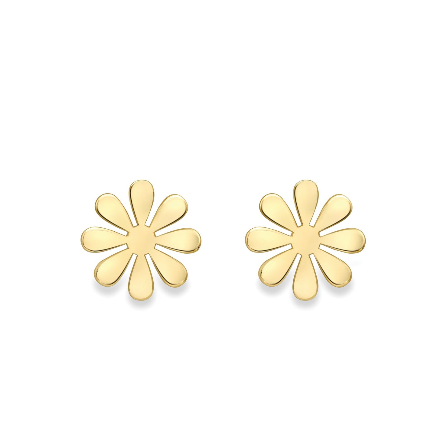 Ladies 9ct Yellow Gold  Hippy Daisy Flower Stud Earrings 9mm - SENR02892
