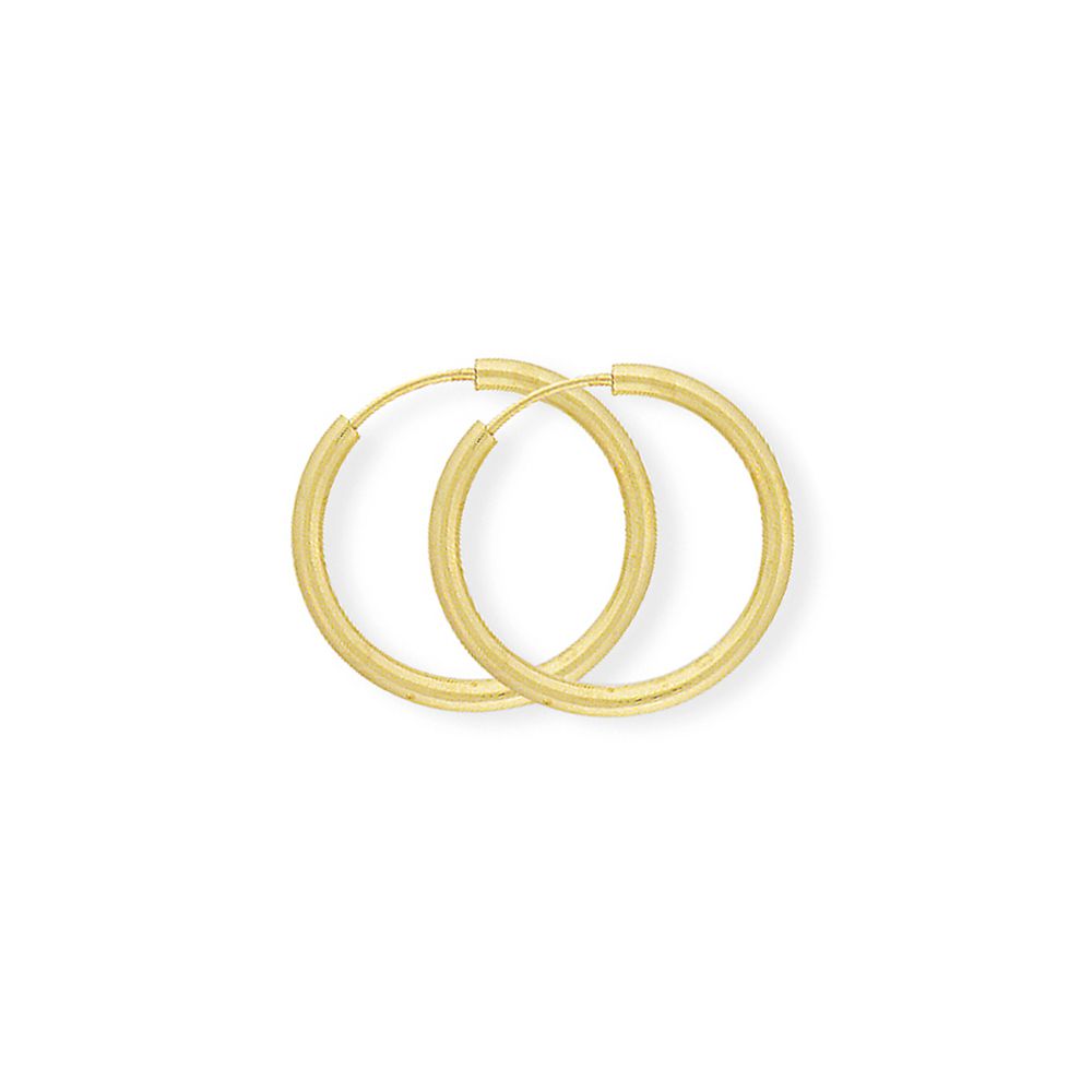 Ladies 9ct Gold  1.2mm Gauge Sleeper Hoop Earrings - 18mm - SENR02933