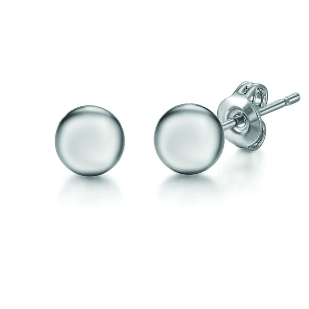 Ladies 18ct White Gold  Spherical Bead Ball Stud Earrings - 3mm - SGNR02103