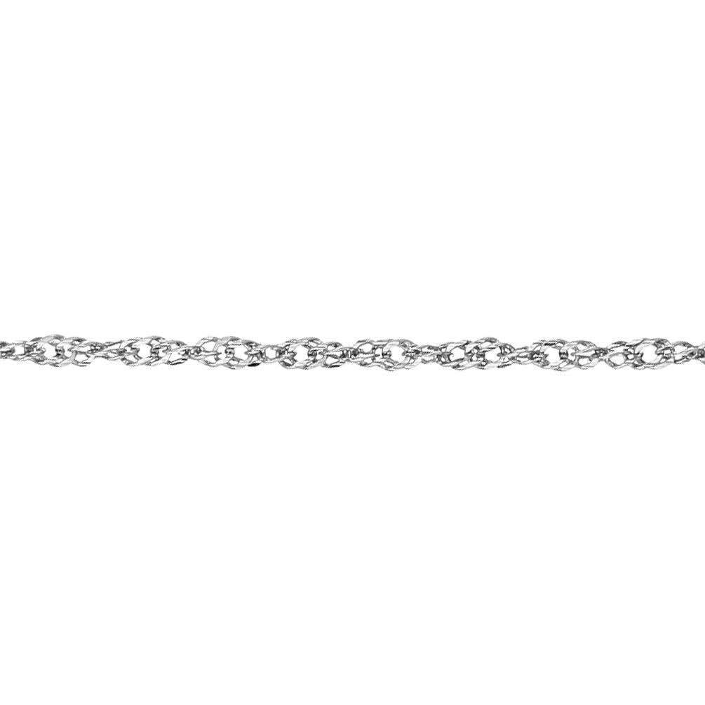 9ct White Gold  Sparkling Singapore Pendant Chain Necklace 1.5mm - SINAXLG25W