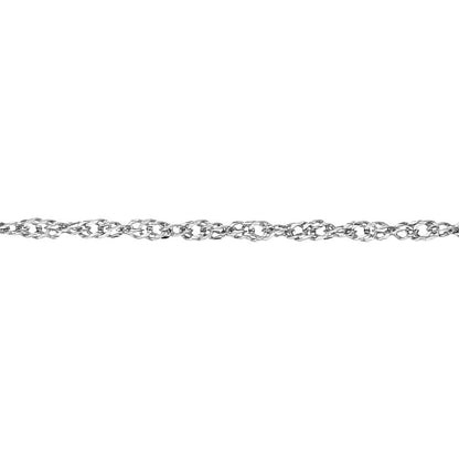 9ct White Gold  Sparkling Singapore Pendant Chain Necklace 1.5mm - SINAXLG25W