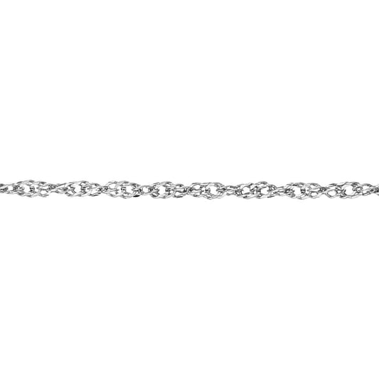 9ct White Gold  Sparkling Singapore Pendant Chain Necklace 1.5mm - SINAXLG25W