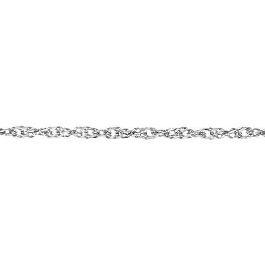 9ct White Gold  Sparkling Singapore Pendant Chain Necklace 1.5mm - SINAXLG25W