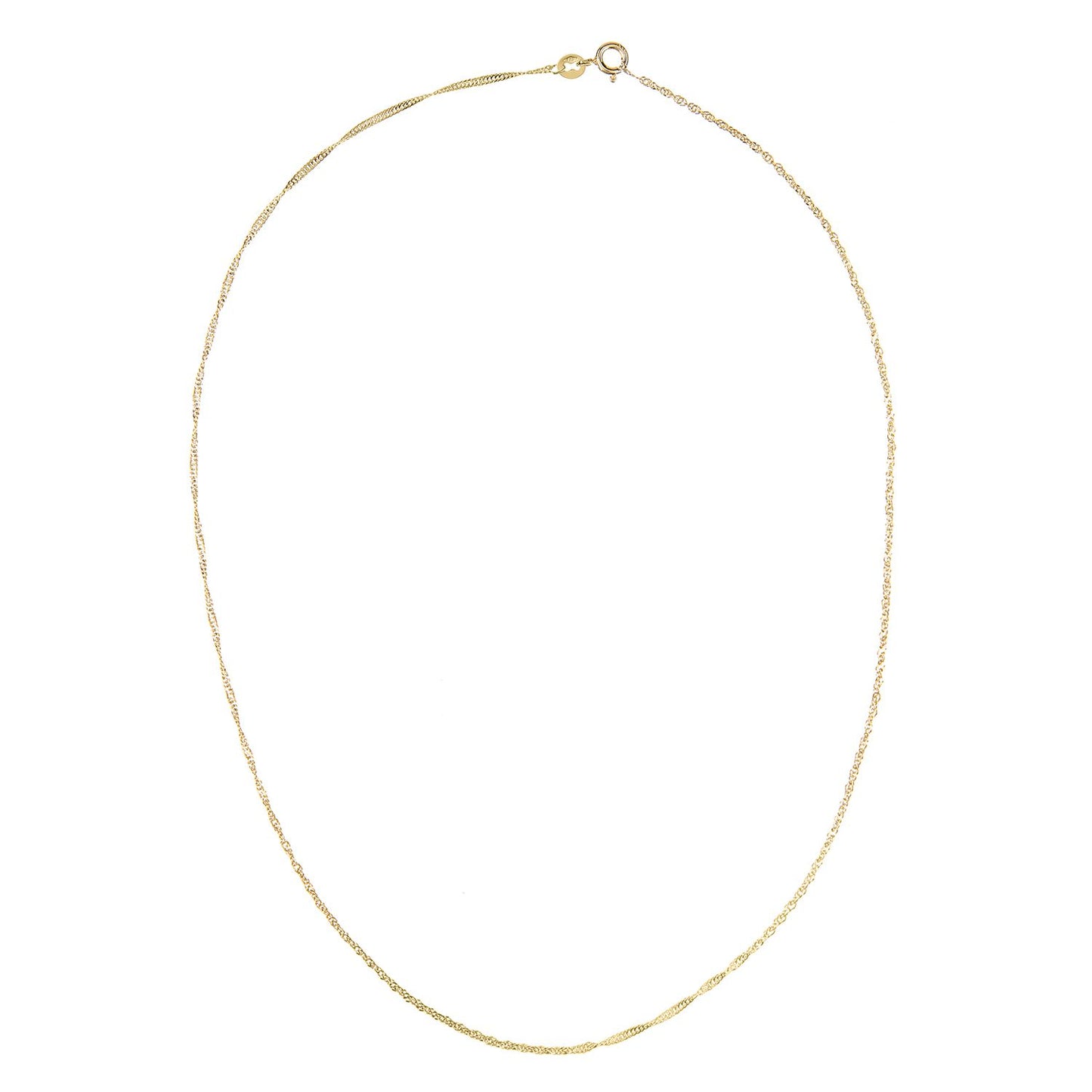 9ct Gold  Sparkling Singapore Pendant Chain Necklace 1.5mm - SINAXLG25Y